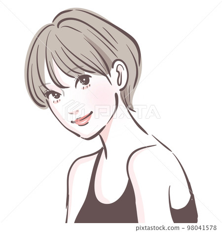 Female illustration material Female illustration material 98041578