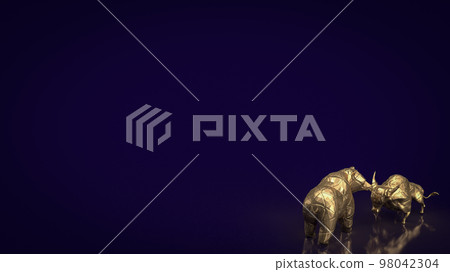 The bull and bear gold for business concept 3d rendering 98042304