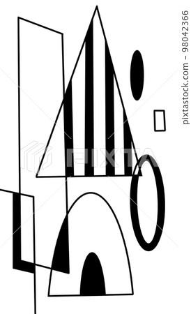 simple geometric shapes background in black and white. vertical size carpet or textile print. graphics illustration. abstract triangles , spots and lines. simple geometric shapes background in black and white. vertical size carpet or textile print. graphics illustration. abstract triangles , spots and lines. 98042366