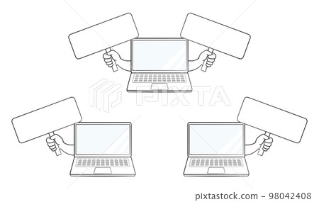 Set of laptops with square board Set of laptops with square board 98042408