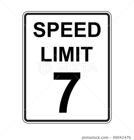 7 MPH road traffic sign icon vector for graphic design, logo, website, social media, mobile app, UI illustration 98042476