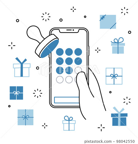 智能手機應用程序在手郵票卡禮品圖標集 98042550