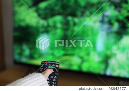 TV and remote control TV and remote control 98042577