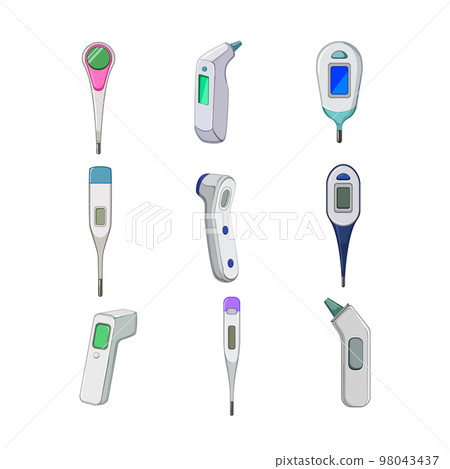 thermometer set cartoon vector illustration 98043437