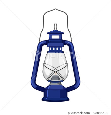 vintage kerosene lamp cartoon vector illustration 98043590