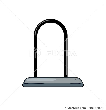 road bicycle lock cartoon vector illustration 98043873