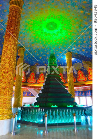 Wat Pak Nam with its emerald-colored glass pagoda Wat Pak Nam with its emerald-colored glass pagoda 98043949