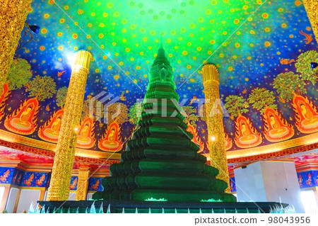 Wat Pak Nam with its emerald-colored glass pagoda 98043956
