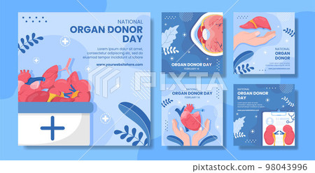 World Organ Donation Day Social Media Post Flat Cartoon Hand Drawn Templates Illustration World Organ Donation Day Social Media Post Flat Cartoon Hand Drawn Templates Illustration 98043996