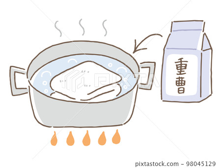 Hot water, baking soda, towel 98045129
