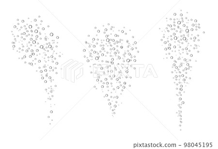 Oxygen air bubbles  flow  in water on white  background. 98045195