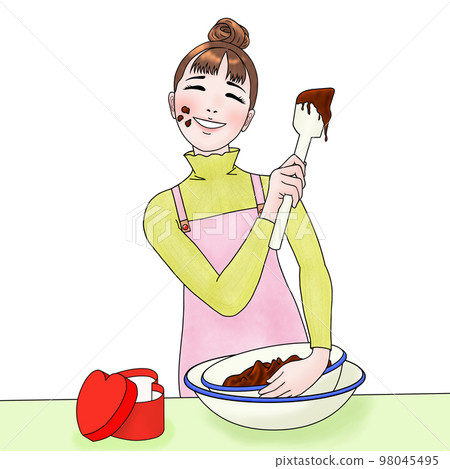 為情人節做巧克力的女人 98045495