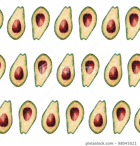 Low poly avocado pattern 98045821