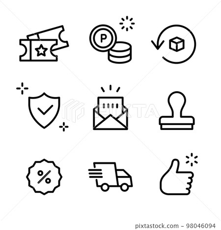 Sales promotion, sales promotion, online shopping icon set 98046094