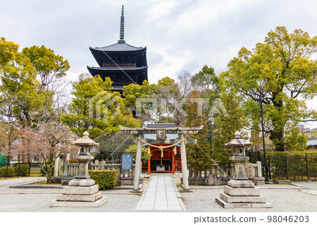 古京都世界遺產東寺五層塔(國寶)和八島殿 古京都世界遺產東寺五層塔(國寶)和八島殿 98046203