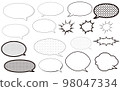 speech bubble set. Material collection. Illustration parts. Patterns and dashed lines. 98047334