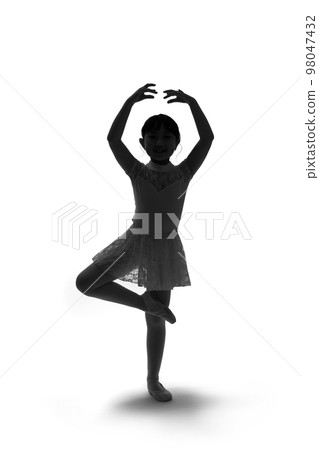 Ballerina girl silhouette 98047432