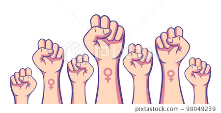 Feminist womens protest background poster design. Feminist womens protest background poster design. 98049239
