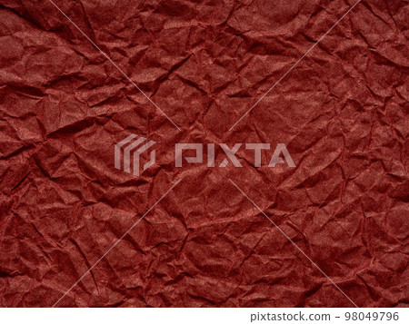 Dark red crumpled paper texture. Blank page pattern for winter season Christmas festival card, new year designs decoration, background concepts, text, lettering, wall screen saver or other art work. 98049796