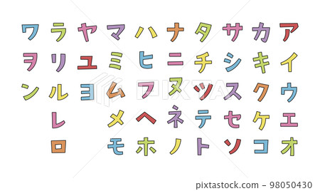 彩色可愛角形哥特式片假名易於使用的標題 98050430
