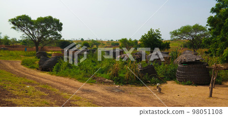 Panoramic view to Bkonni village of Hausa people, Tahoua, Niger Panoramic view to Bkonni village of Hausa people, Tahoua, Niger 98051108