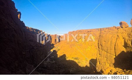 Panorama inside canyon aka Guelta d'Archei in East Ennedi, Chad 98051121