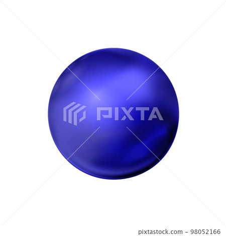 Blue sphere, ball. Mock up of clean round the realistic object, orb icon. Design decoration round shape, geometric simple, figure circle form. Isolated on white background, vector illustration 98052166