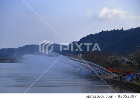 Firefighting initiation ceremony Firefighting initiation ceremony 98052397