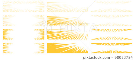 黃色橫長方形卡通風格集中線條素材集 98053784