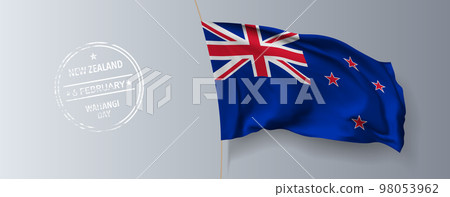 New Zealand waitangi day greeting card, banner with template text vector illustration 98053962