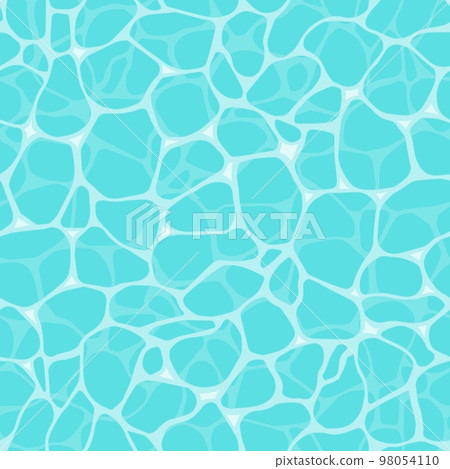 Water texture. Swimming pool water ripples, sea surface reflections and caustic pattern seamless vector background Water texture. Swimming pool water ripples, sea surface reflections and caustic pattern seamless vector background 98054110