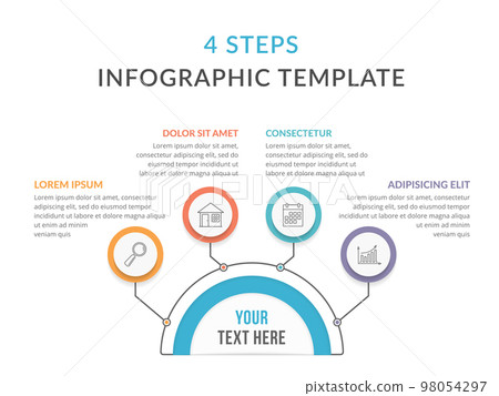 Infographic Template with Four Elements 98054297