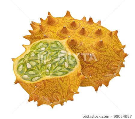 Horned melons isolated on white background 98054997