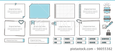 Various design frames such as notepads, sticky notes, notebooks, etc. 98055382