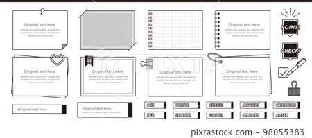 各種設計框架，如記事本、便簽、筆記本等。 98055383