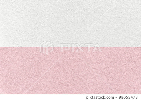 Texture of craft pastel white and pink paper background, half two colors, macro. Structure of vintage dense rose cardboard. 98055478