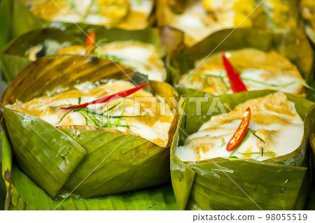 steamed fish with curry paste is another popular Thai dish 98055519