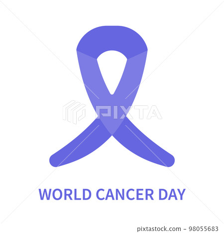World cancer day purple ribbon for awareness day 98055683