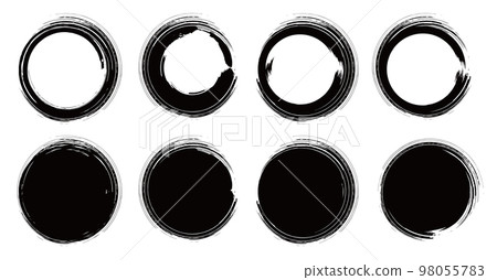 Dynamic brush and watercolor brush illustration set 98055783