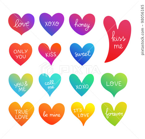 Hearts set. Hand drawn hearts vector. Design elements for Valentines day. Hearts set. Hand drawn hearts vector. Design elements for Valentines day. 98056165