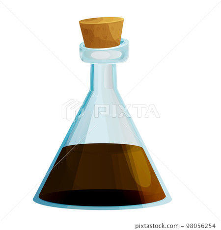 Soy sauce glass bottle in cartoon style isolated on white background. 98056254