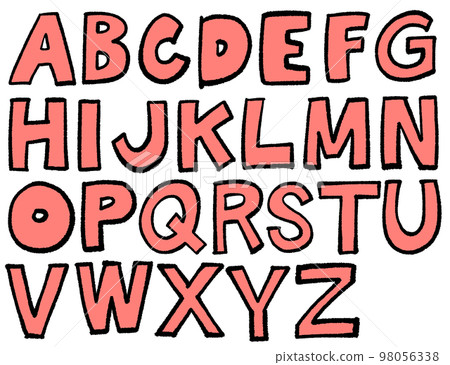 英文字母大寫字母，手寫粗包字母，ABC（粉色） 98056338