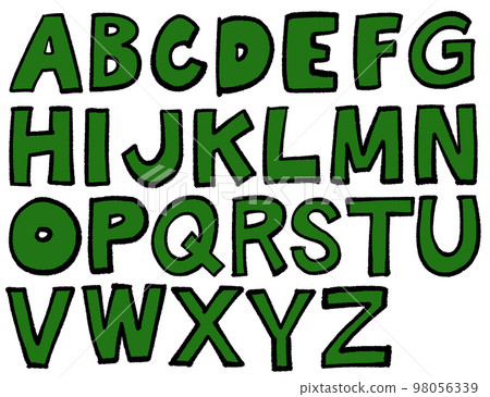 英文字母大寫字母，手寫粗包字母，ABC（綠色） 98056339