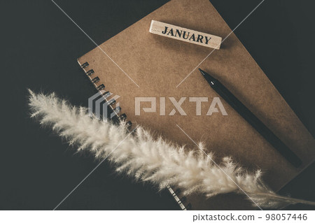 black background and notebook and miscellaneous goods black background and notebook and miscellaneous goods 98057446
