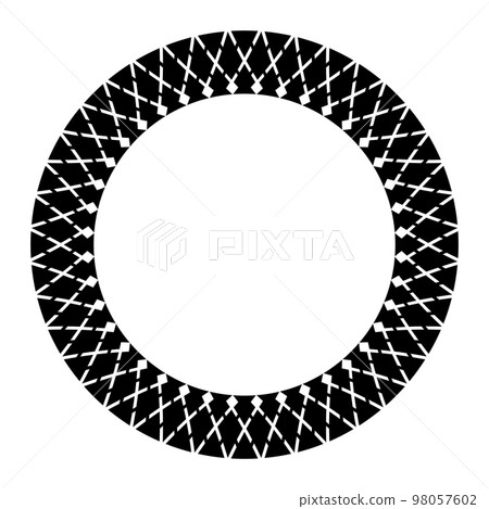 Abstract Geometric Radial Circle Pattern for Decorative Round Frame. Abstract Geometric Radial Circle Pattern for Decorative Round Frame. 98057602