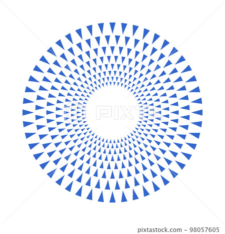Abstract Geometric Circle Radial Blue Icon. Design Element. 98057605