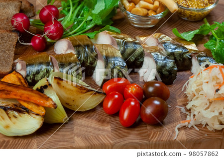 Smoked mackerel fish. Smoked mackerel fish. 98057862