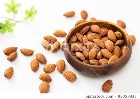 almond white background 98057935