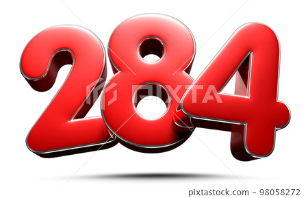 Number 284 red 3D. 98058272