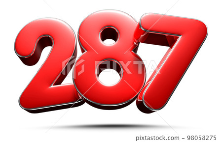 Number 287 red 3D. Number 287 red 3D. 98058275